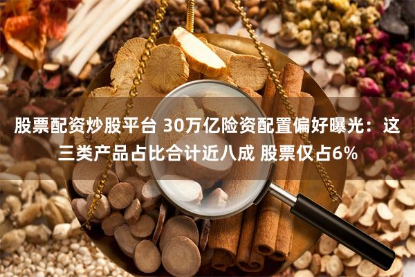 股票配资炒股平台 30万亿险资配置偏好曝光：这三类产品占比合计近八成 股票仅占6%